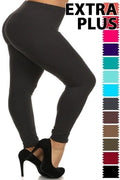 Legging brossé uni vert Kelly à la cheville grande taille 3X4X