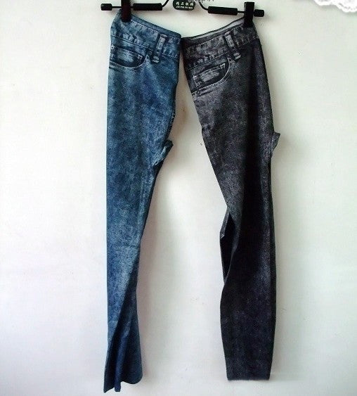Pantalon leggings élégant taille unique pour femme, avec poches, coupe slim, pour le fitness, bleu noir, legging classique femme avec poches, en jean élastique extensible