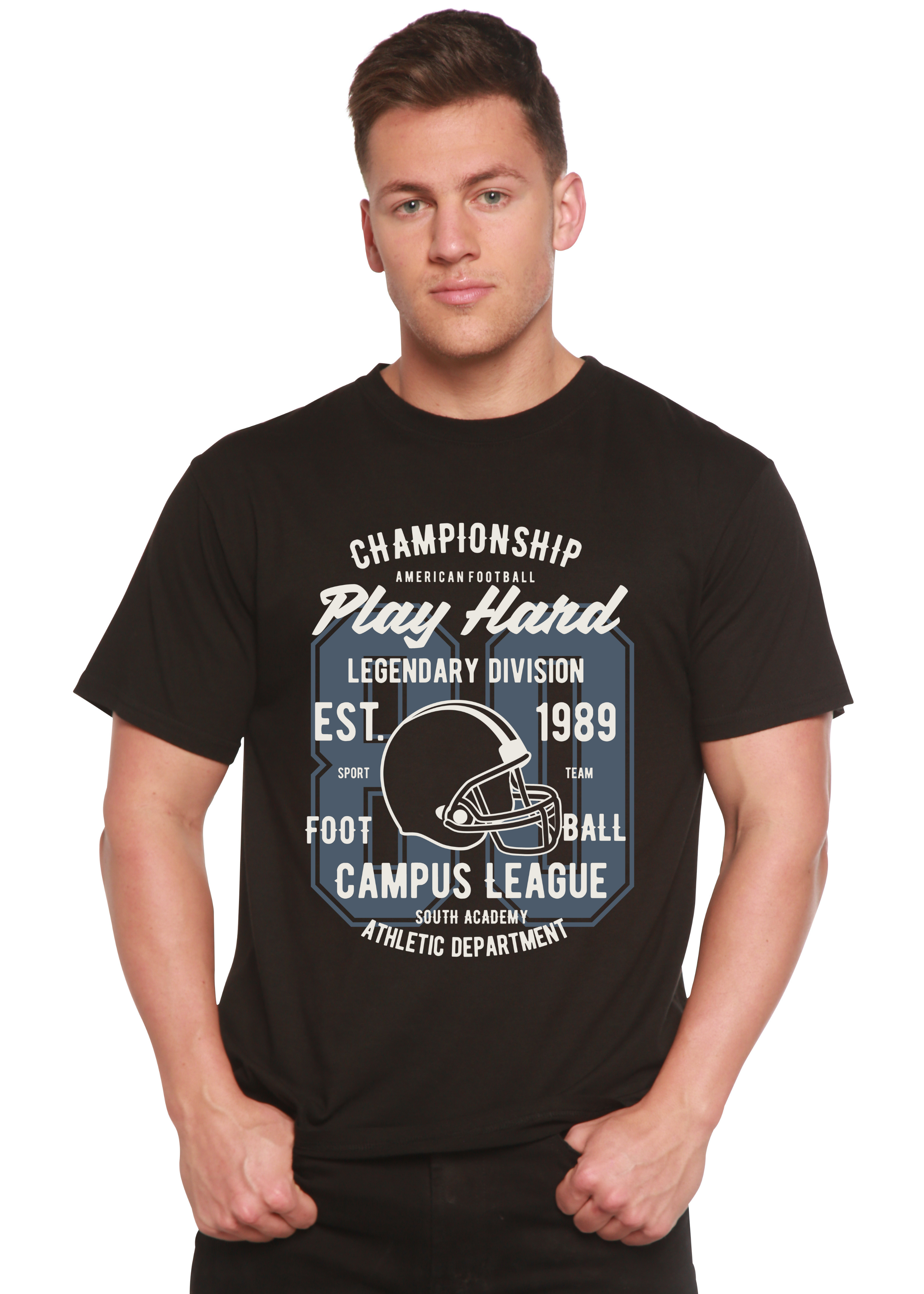 Jouer le T-shirt graphique à manches courtes en viscose de bambou/coton biologique Hard Spun Bamboo® pour hommes