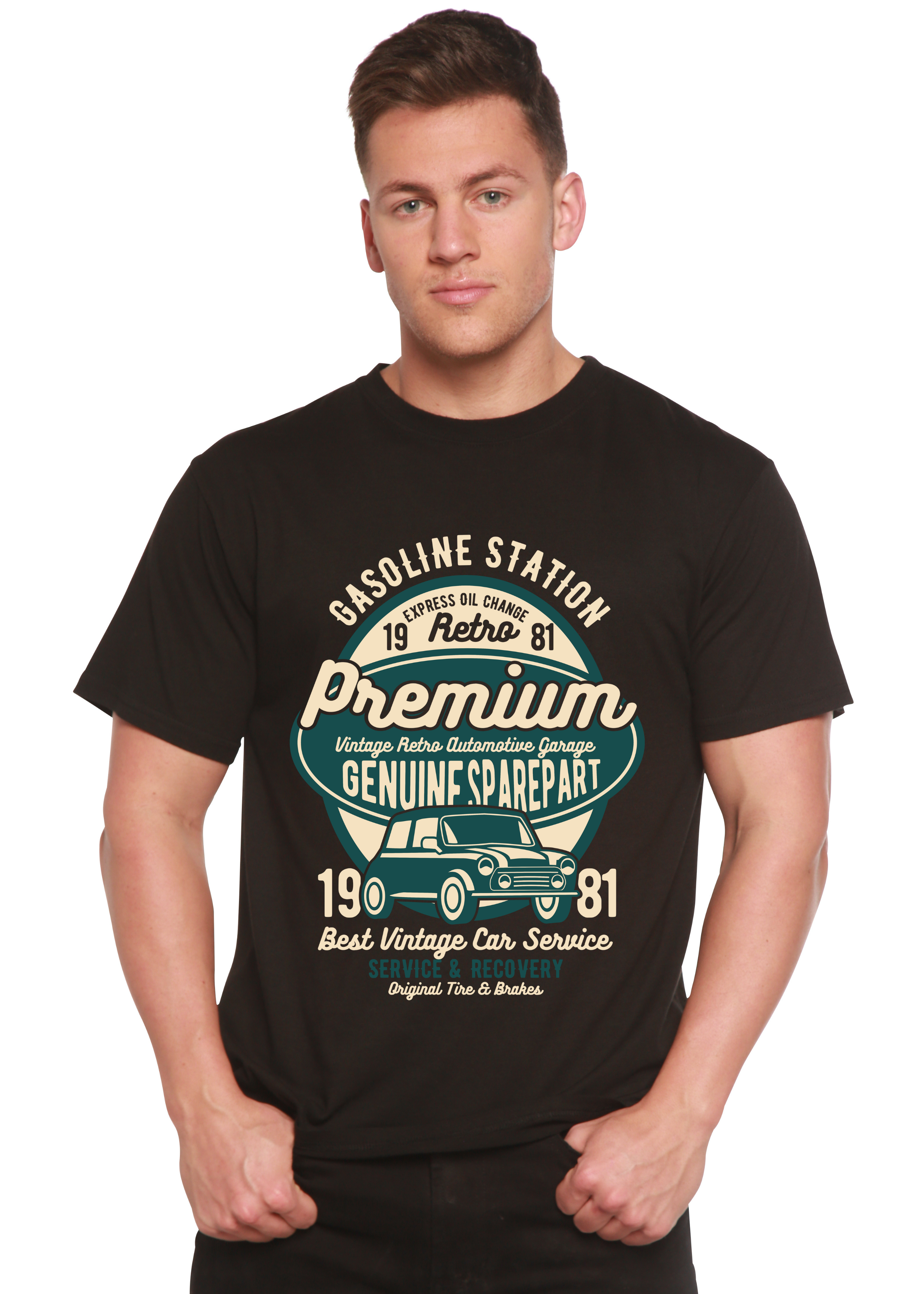 T-shirt graphique Premium Garage Spun Bamboo® à manches courtes en viscose de bambou/coton biologique pour homme