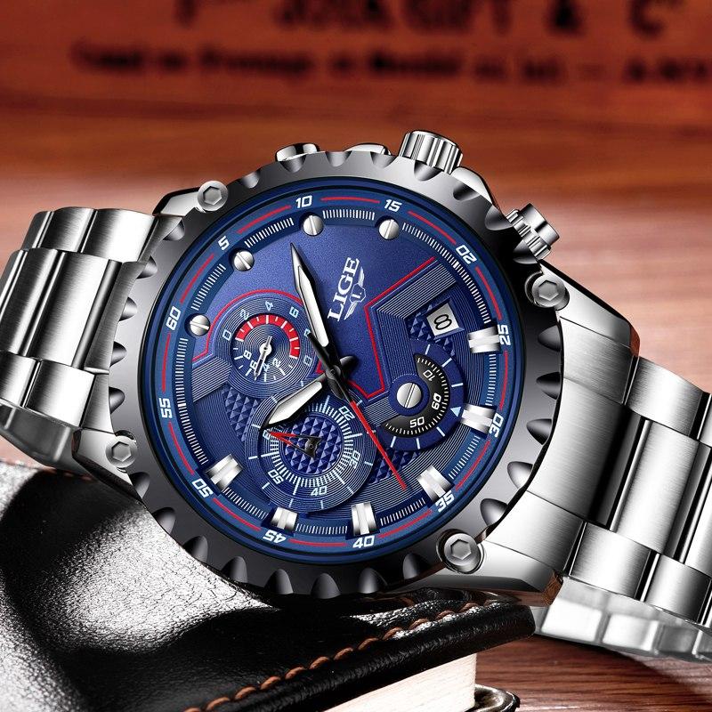 Montre Élégante pour Homme, Cadran avec Chronomètres et Affichage du Jour, Aiguilles Fluorescentes, Excellent Look, Design Unique, Cadeau Idéal pour Votre Homme