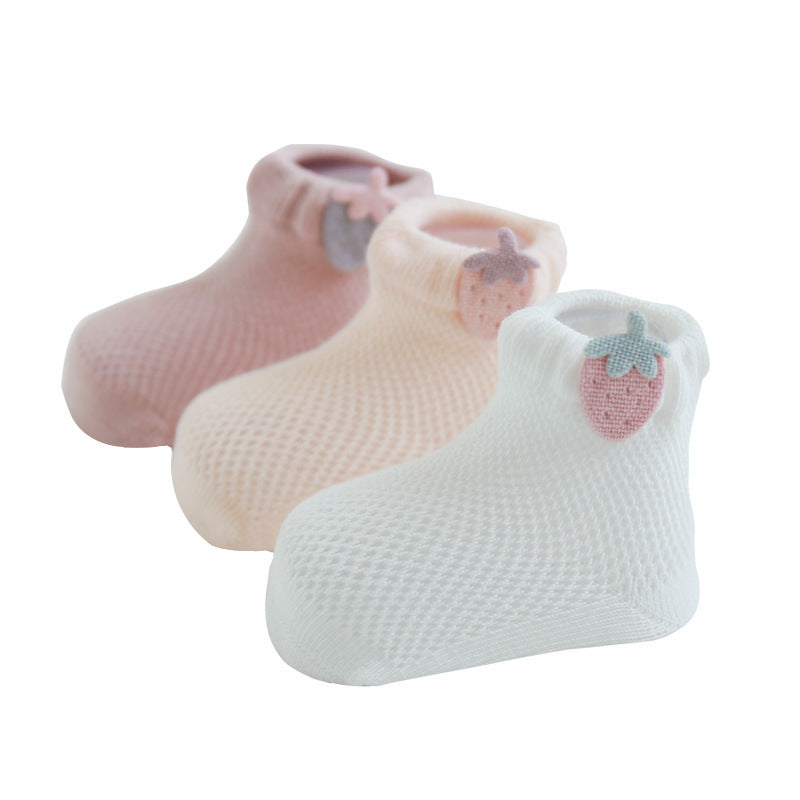 3 paires de chaussettes en coton élastique à motif de bonbons pour bébés garçons et filles