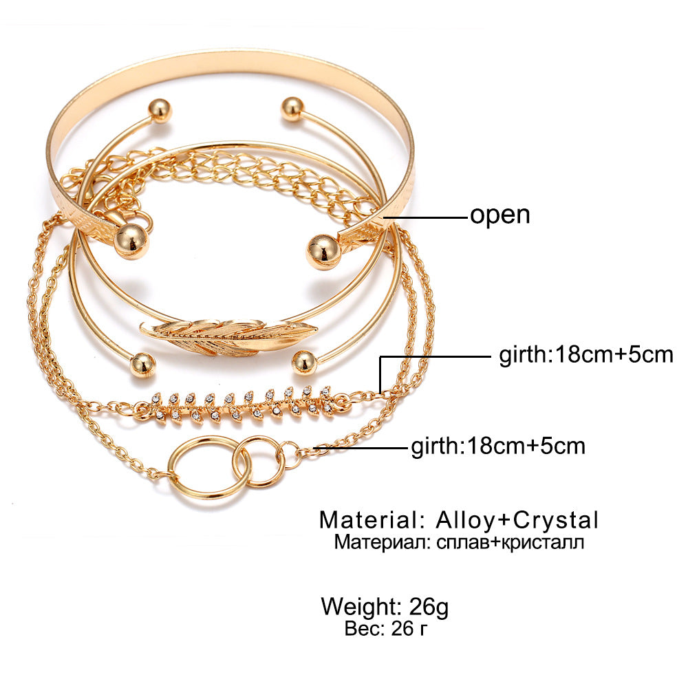 Lot de 5 bracelets de luxe modernes en or et cristal pour femmes, style punk bohème, cadeau de bijoux de plage