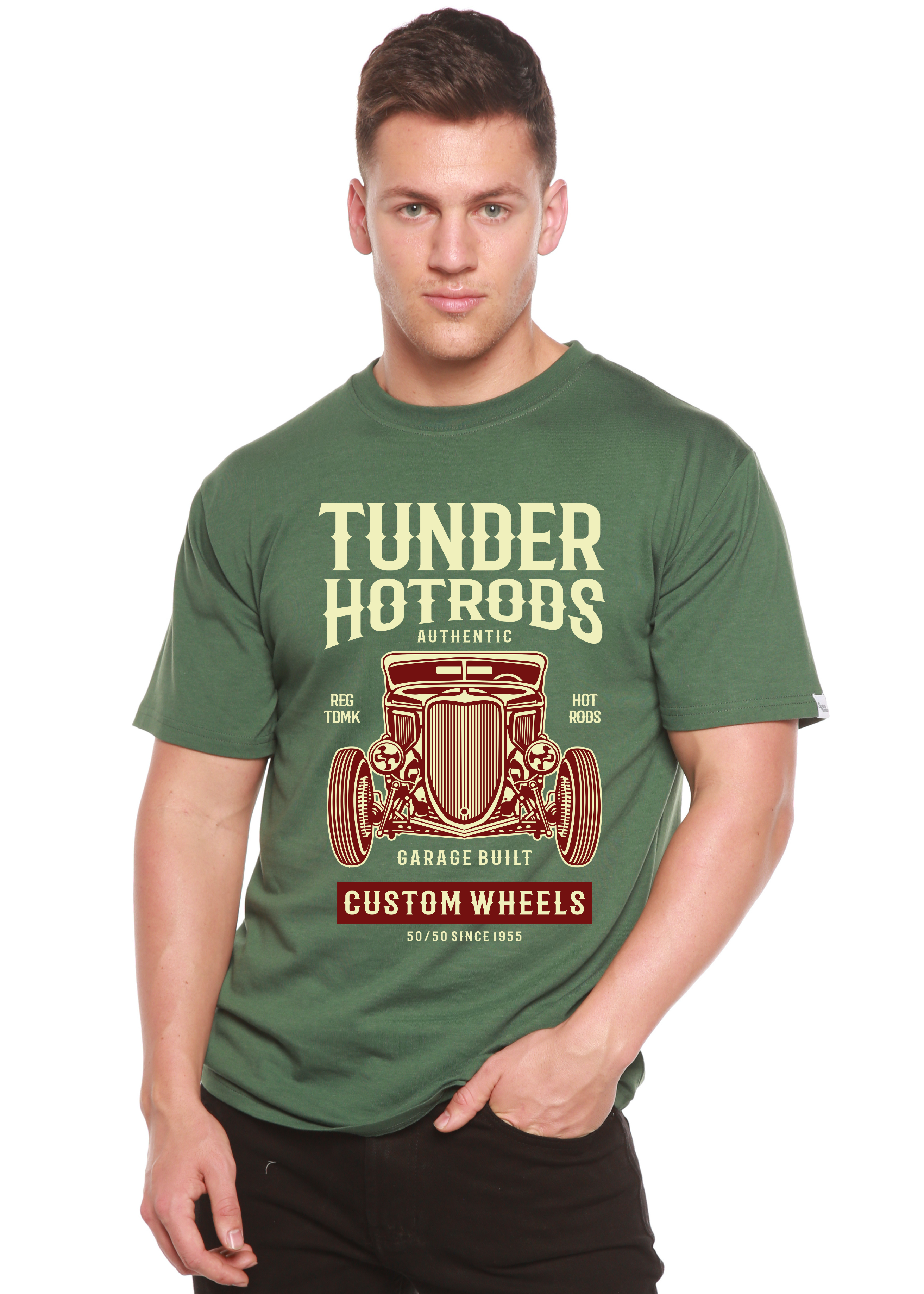 T-shirt graphique à manches courtes pour homme Thunder Hot Spun Bamboo® en viscose de bambou/coton biologique
