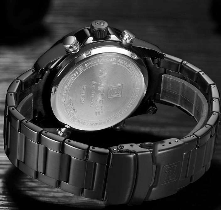Montre-bracelet homme, Montres analogiques et numériques étanches multifonctions en acier inoxydable pour homme, Cadeau parfait