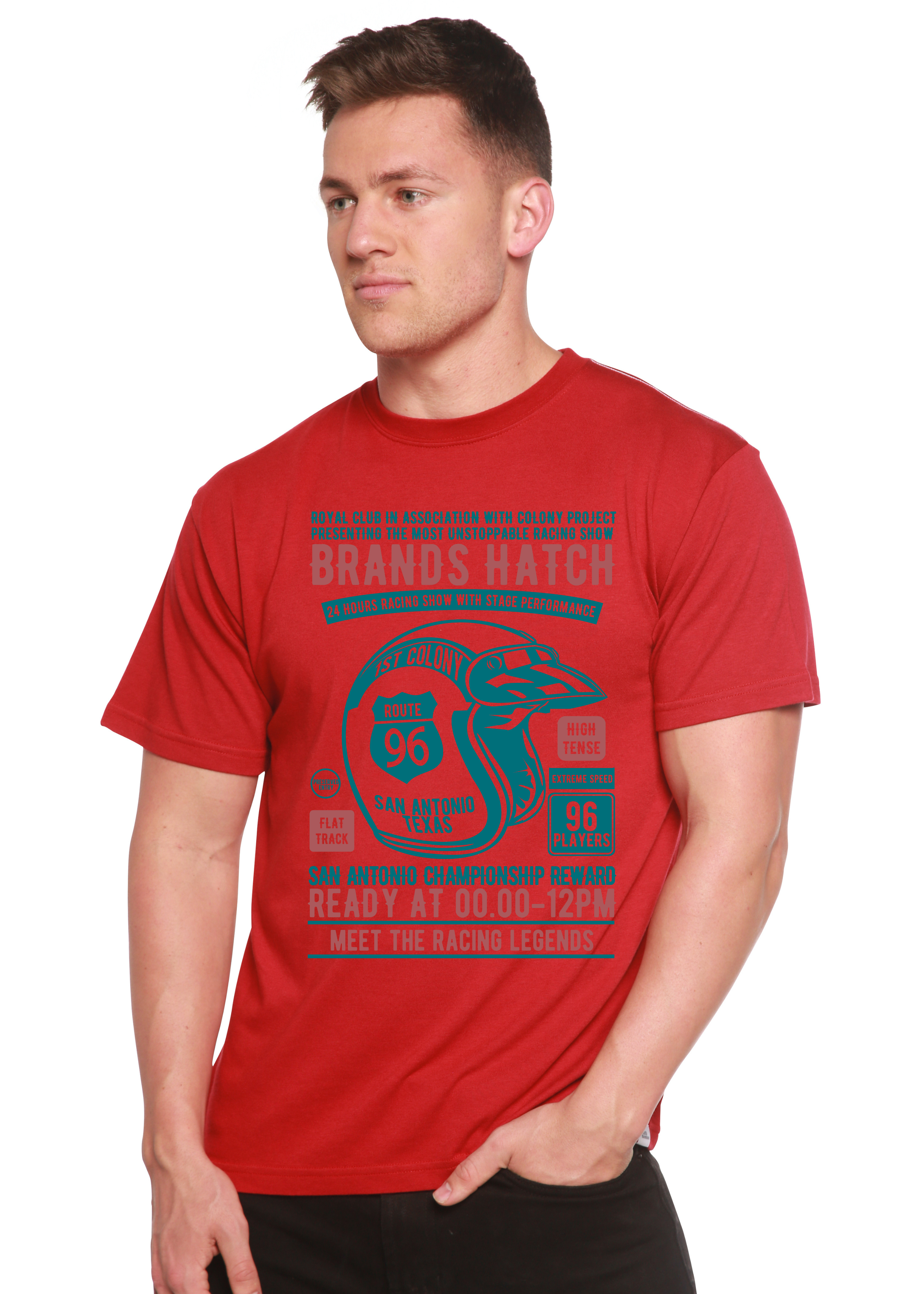 T-shirt graphique à manches courtes pour homme Brands Hatch en viscose de bambou/coton biologique
