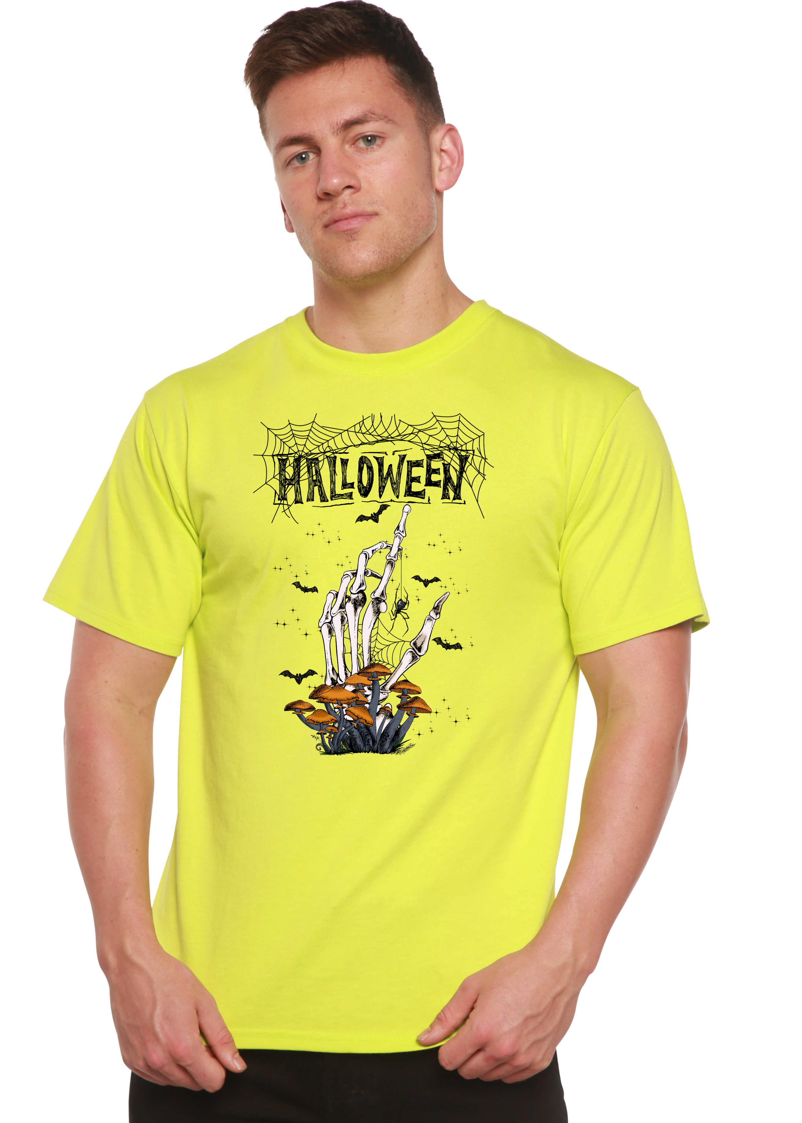 T-shirt graphique à manches courtes pour homme en bambou viscose/coton biologique Halloween