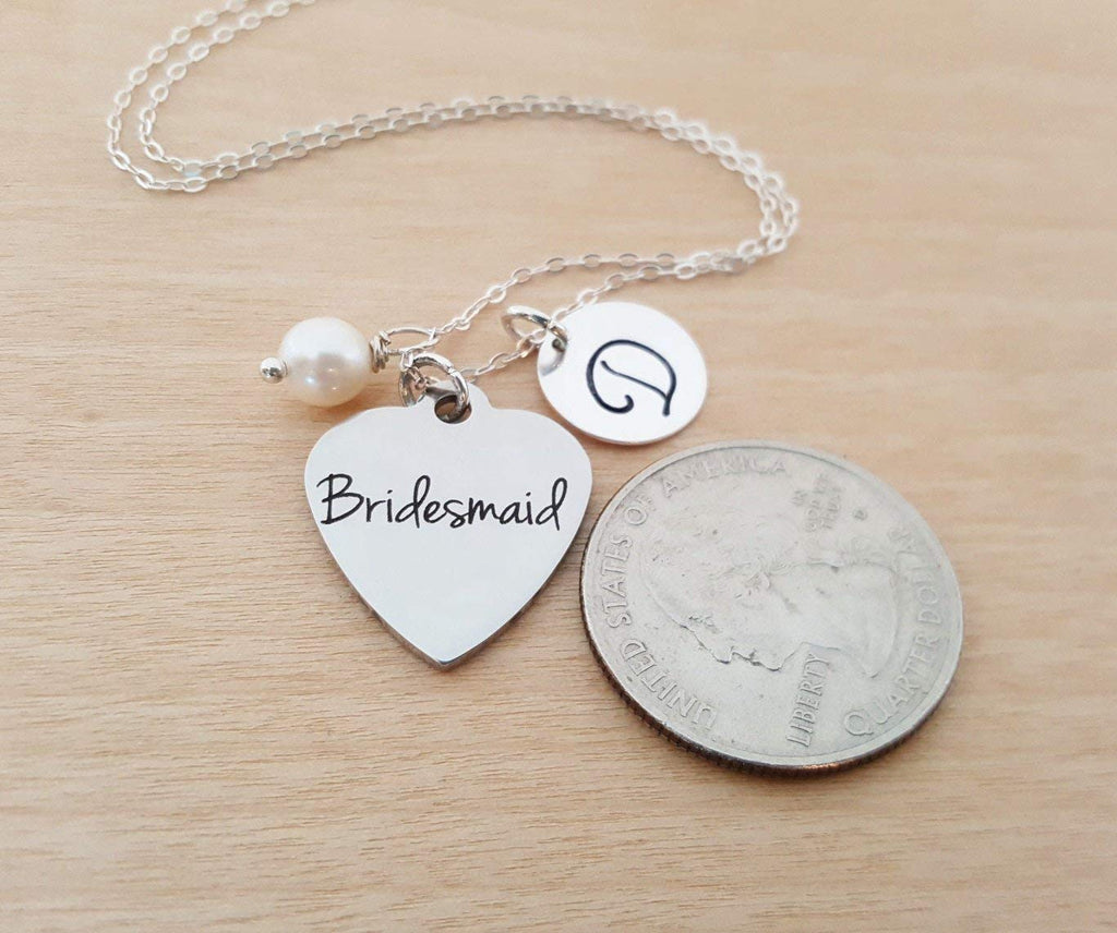Collier Breloque Demoiselle d'honneur – Argent Sterling Personnalisé