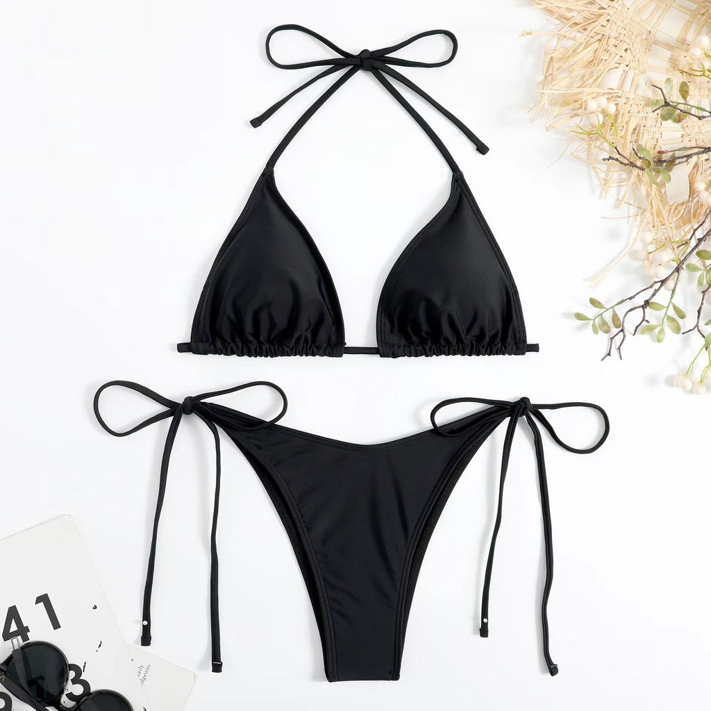 Maillots de bain femme Bandage Femme Triangle Maillots de bain 2 pièces Bikini Nœud Maillot de bain Ensembles de bikini Maillots de bain Bikinis Maillot de bain Push Up Maillot de bain Vêtements de plage d'été