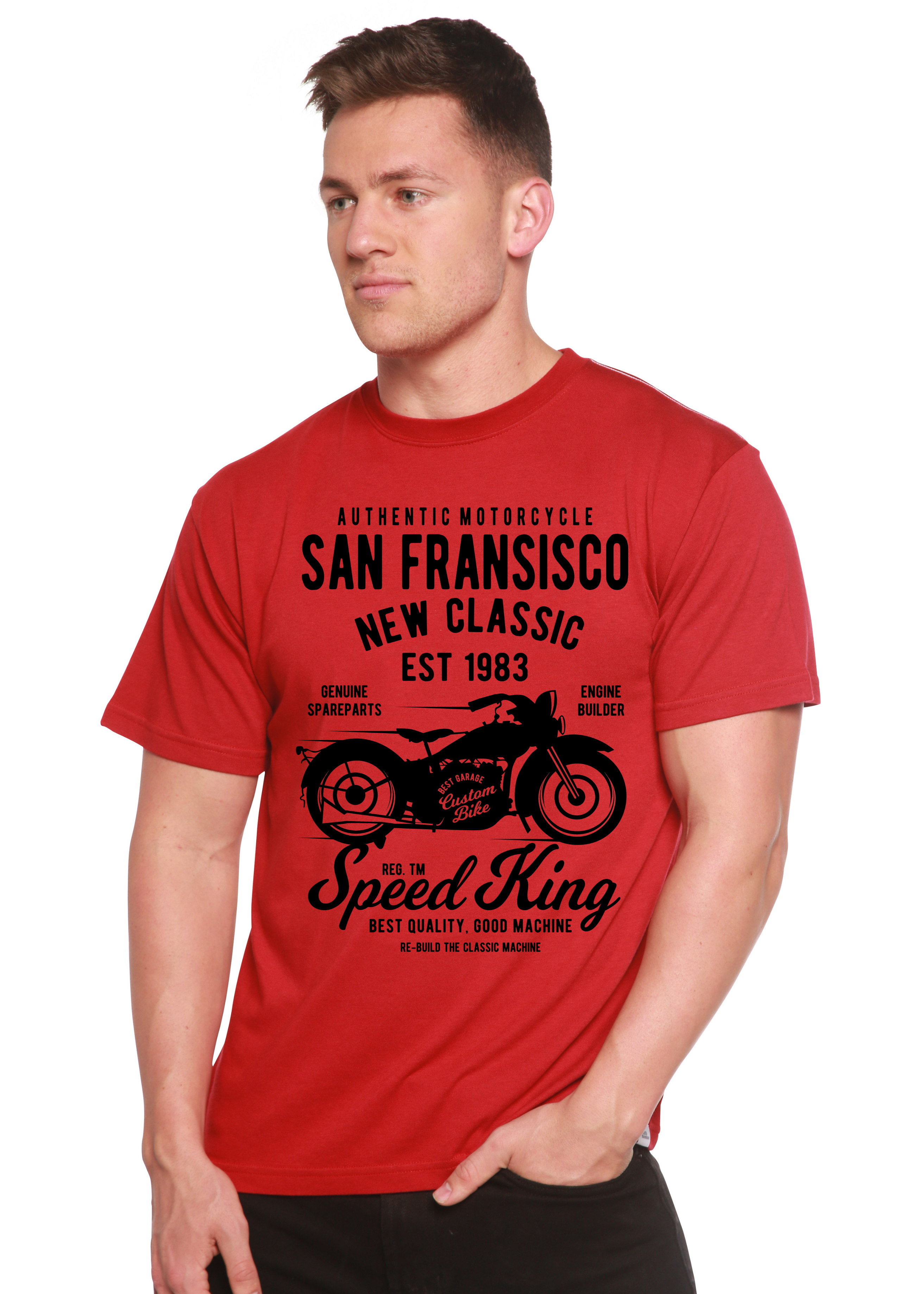 T-shirt à manches courtes San Francisco Spun Bamboo® en viscose de bambou/coton biologique pour homme avec motif graphique