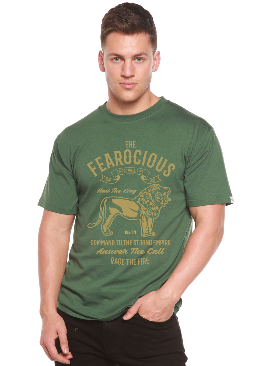 T-shirt graphique Fearocious Spun Bamboo® à manches courtes en viscose de bambou/coton biologique pour homme