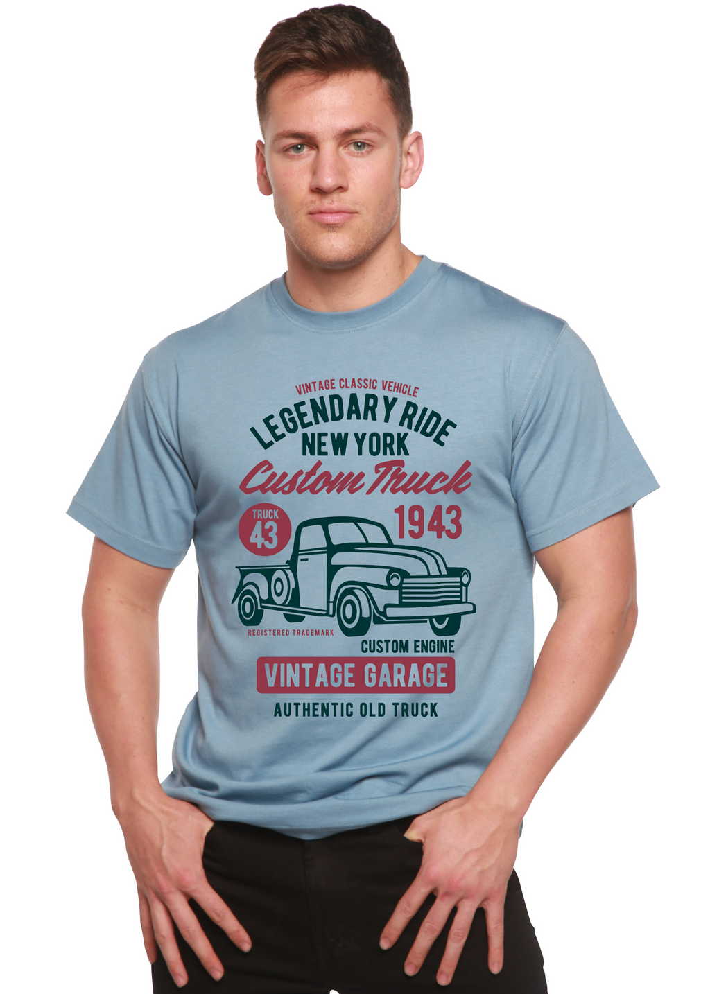 T-shirt graphique Legendary Ride à manches courtes pour homme en bambou, viscose et coton biologique