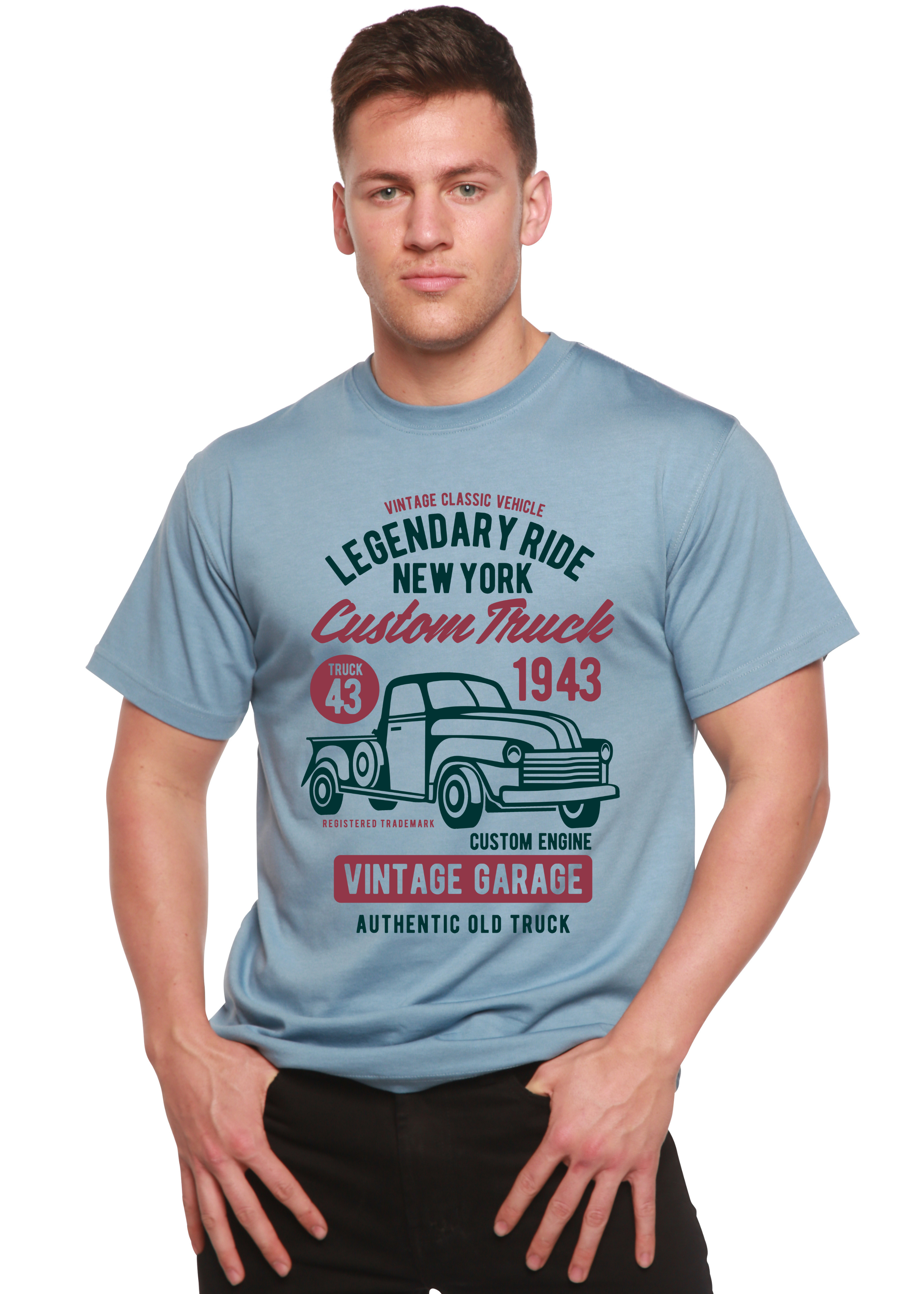 T-shirt graphique Legendary Ride à manches courtes pour homme en bambou, viscose et coton biologique