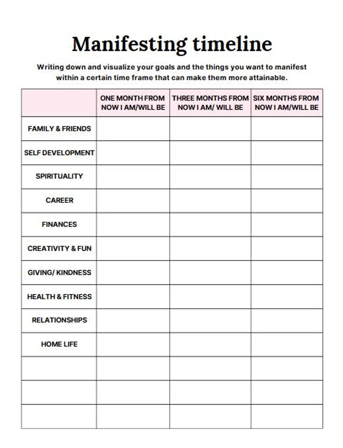 Law of Attraction Planner | 70 Pages | Printable & Editable