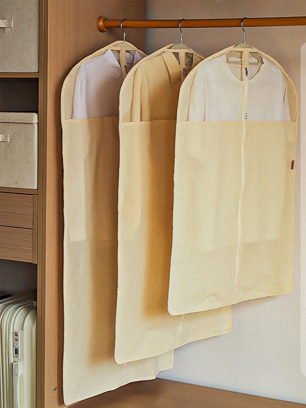 Sacs de rangement anti-poussière en lin et coton avec fenêtre transparente