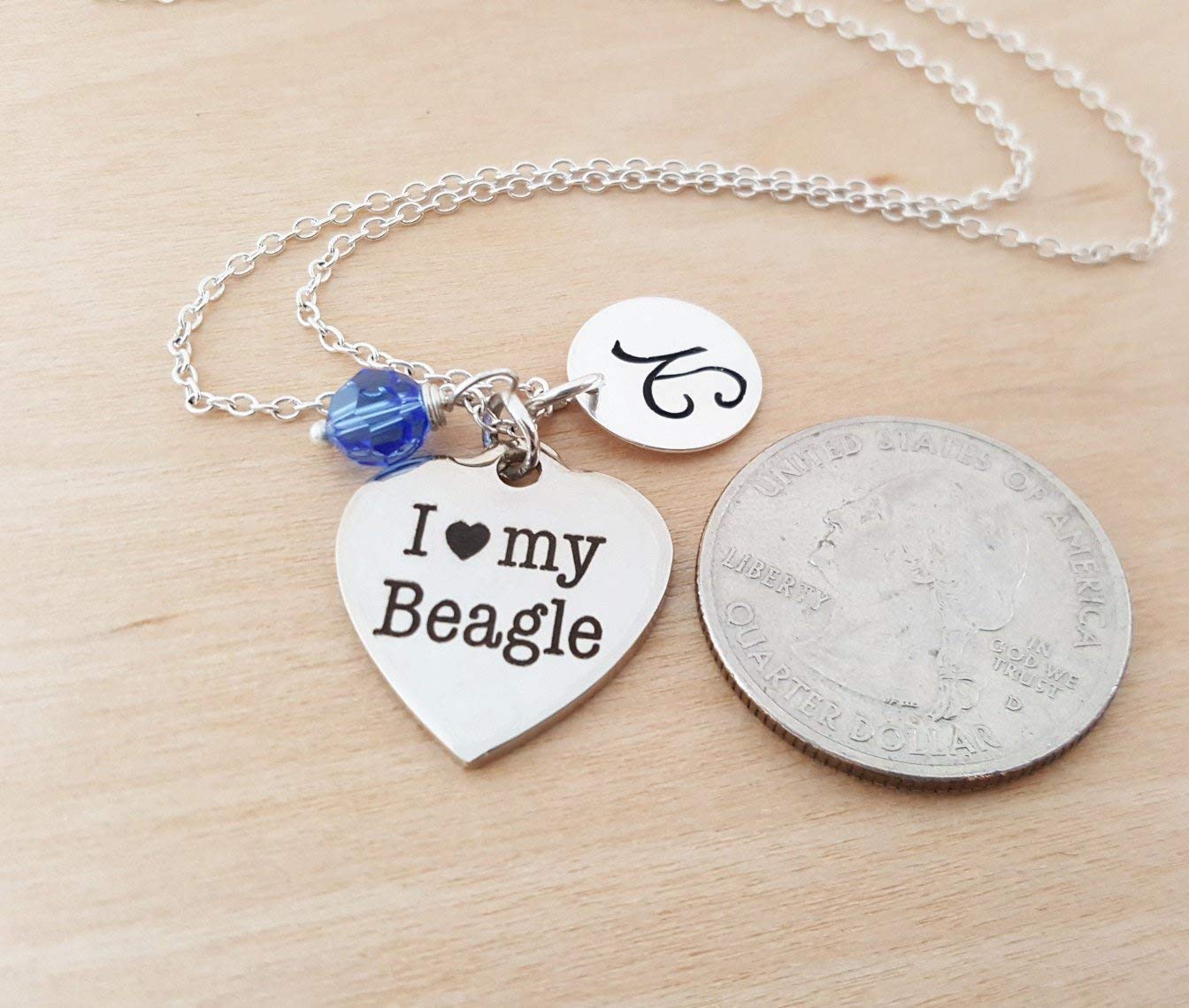 Collier « I Love My Beagle » – Bijou personnalisé en argent sterling