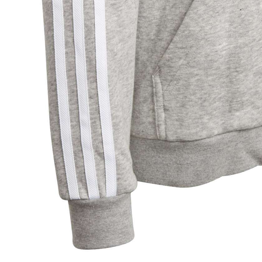 adidas Originals - Sweat à capuche zippé trèfle pour jeune garçon - GRIS MOYEN / BLANC CHINÉ