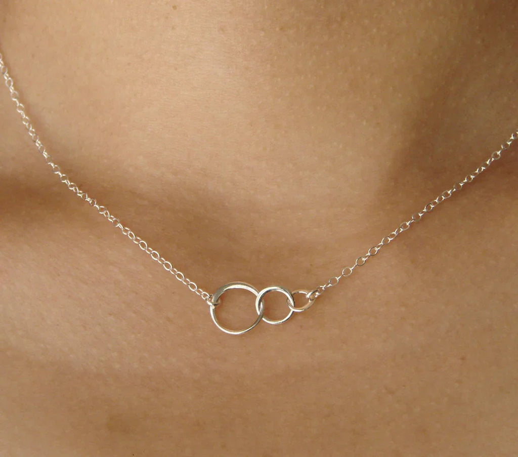 Sterling Silver Three Circle Necklace – 18" Chain