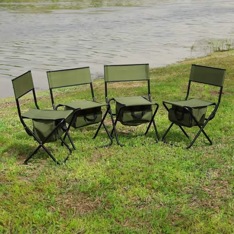 Lot de 4 : Chaise d'extérieur pliante avec sac de rangement