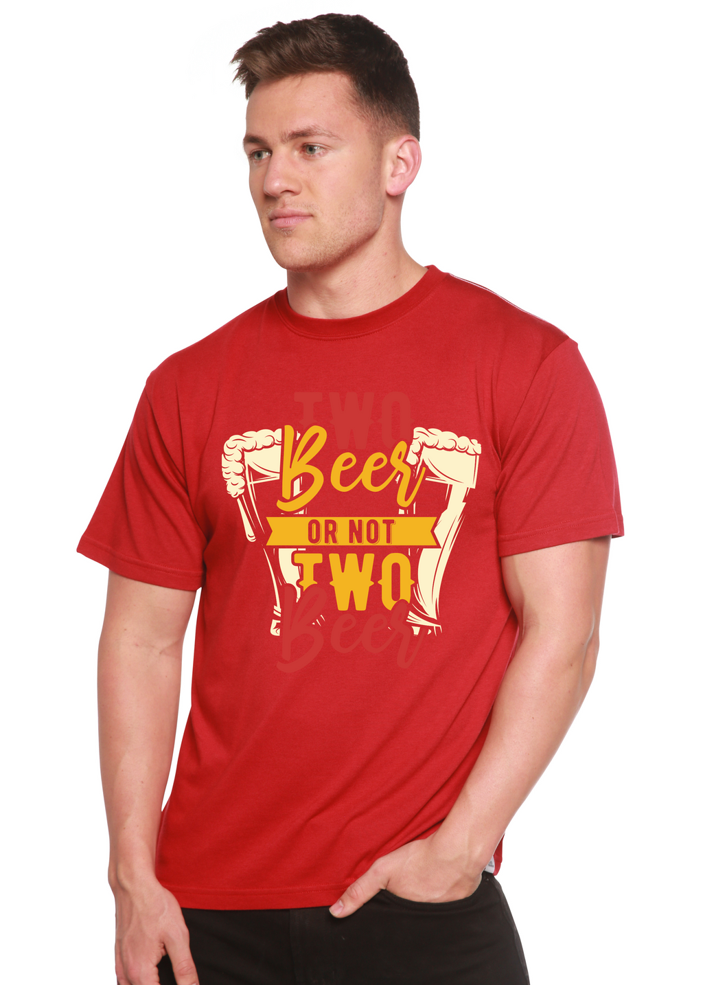 T-shirt graphique à manches courtes en viscose de bambou/coton biologique Two Beer Men