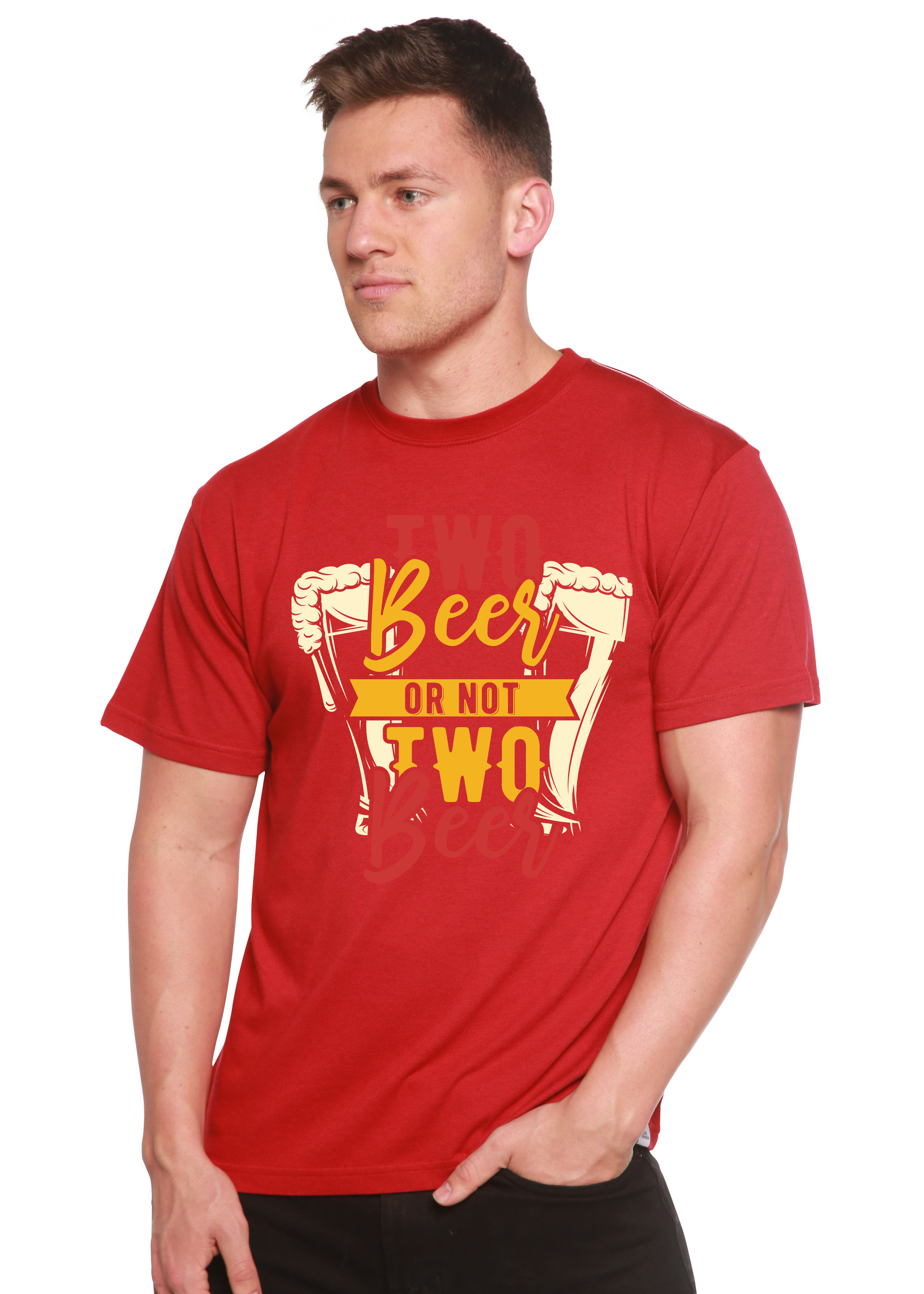 T-shirt graphique à manches courtes en viscose de bambou/coton biologique Two Beer Men