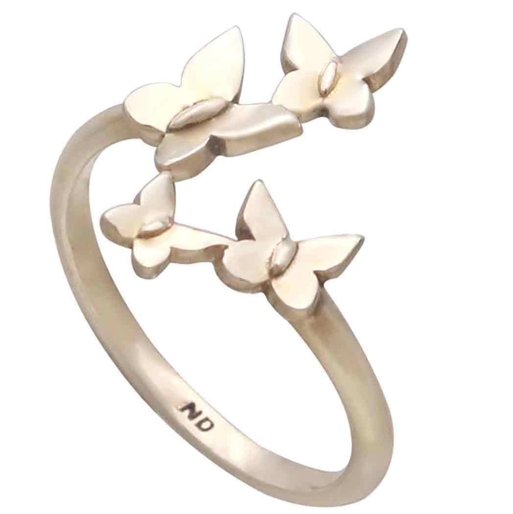 Bague Ajustable Papillon en Bronze – Taille 6-8