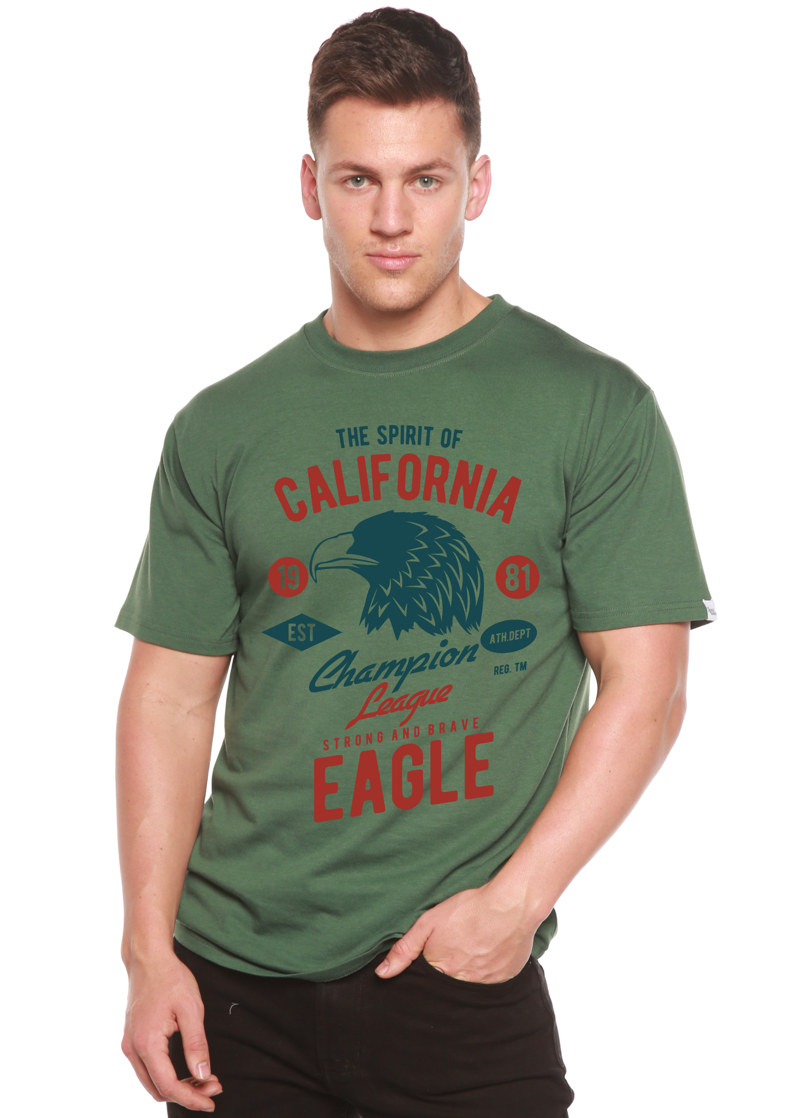 T-shirt graphique à manches courtes en viscose de bambou et coton biologique The Spirit of Spun Bamboo® pour homme