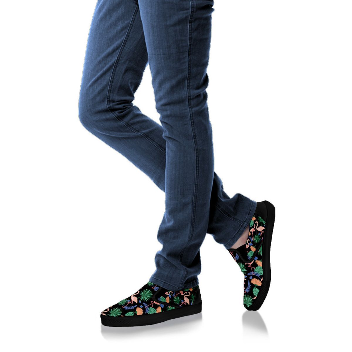 Mocassins fleuris exotiques flamant rose