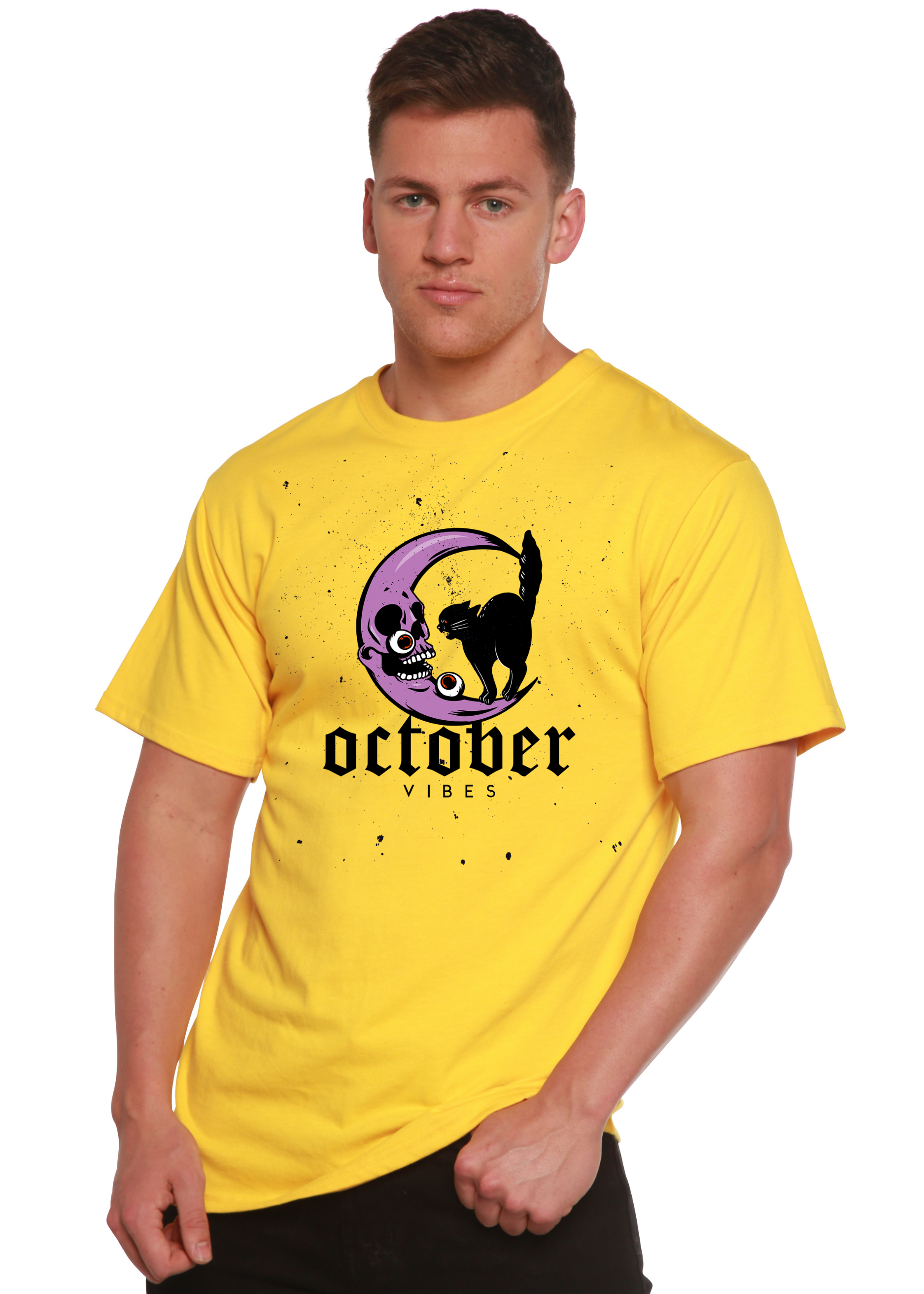 T-shirt graphique à manches courtes en viscose de bambou et coton biologique pour homme - Ambiance d'octobre