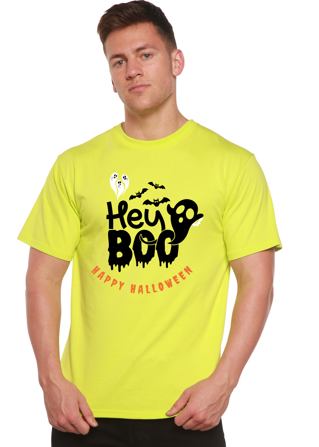 T-shirt graphique à manches courtes pour homme en viscose de bambou et coton biologique Hey Boo