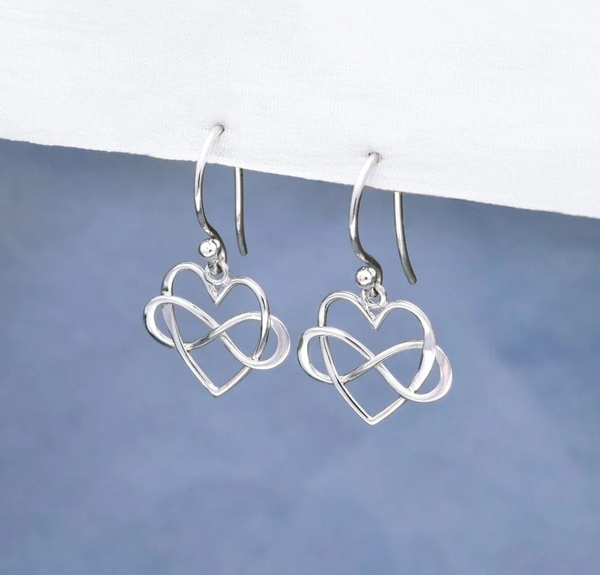 Boucles d'oreilles pendantes Cœur Infini – Métaux mélangés - Bronze et Argent Sterling