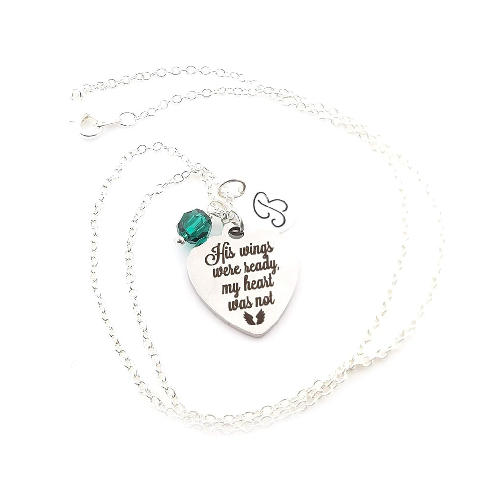 Ses ailes étaient prêtes, mais pas mon cœur – Collier commémoratif personnalisé en argent sterling
