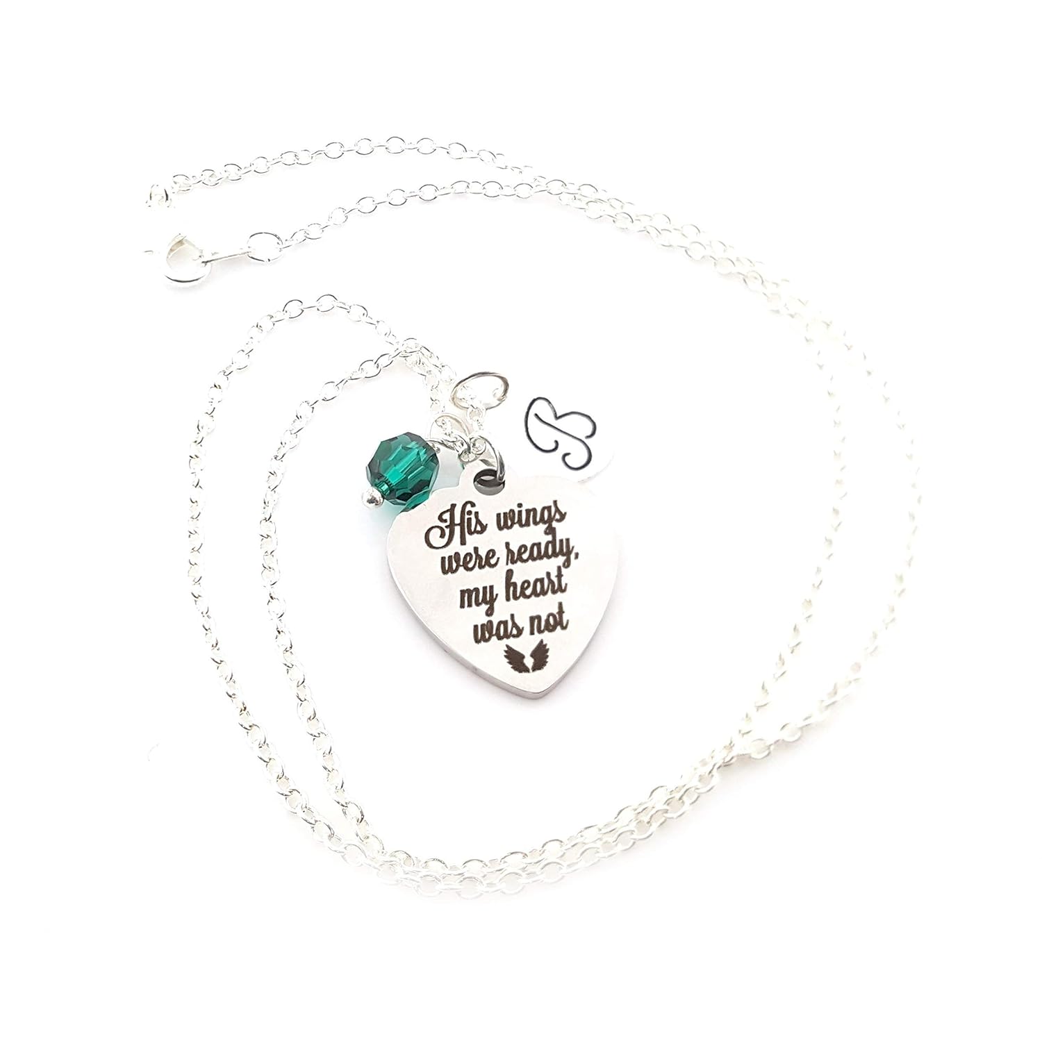 Ses ailes étaient prêtes, mais pas mon cœur – Collier commémoratif personnalisé en argent sterling