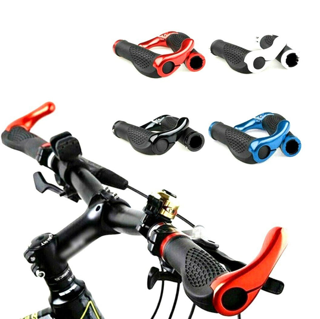 Embouts de Guidon de Vélo en Alliage d'Aluminium avec Blocage, Poignées de VTT en Caoutchouc Antidérapantes, Nouvelle Génération de Poignées de Vélo avec Inserts en Gel Souple, Résistance aux Chocs et Conception Ergonomique Confortable