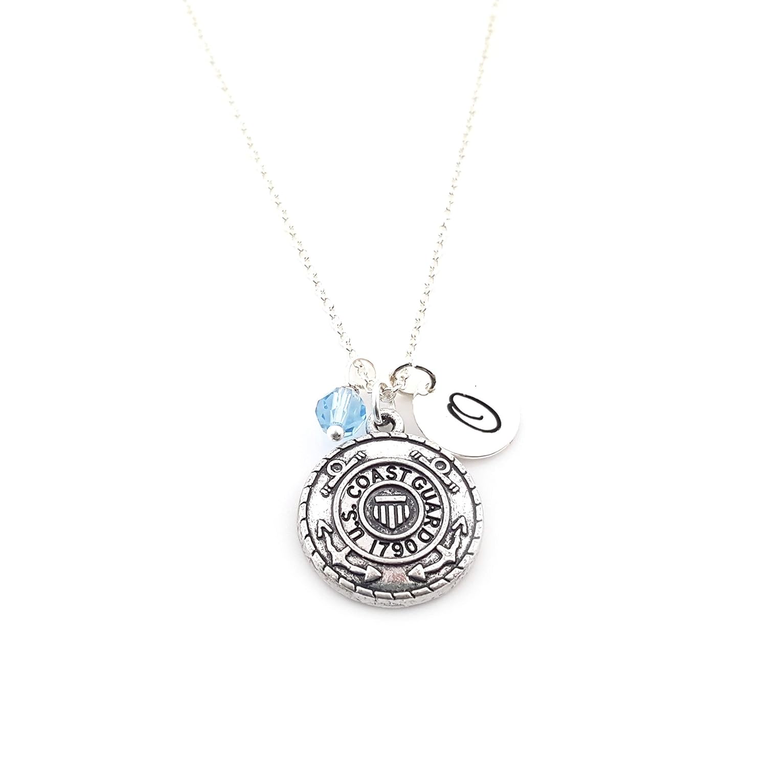 Collier breloque Garde côtière – Argent sterling personnalisé