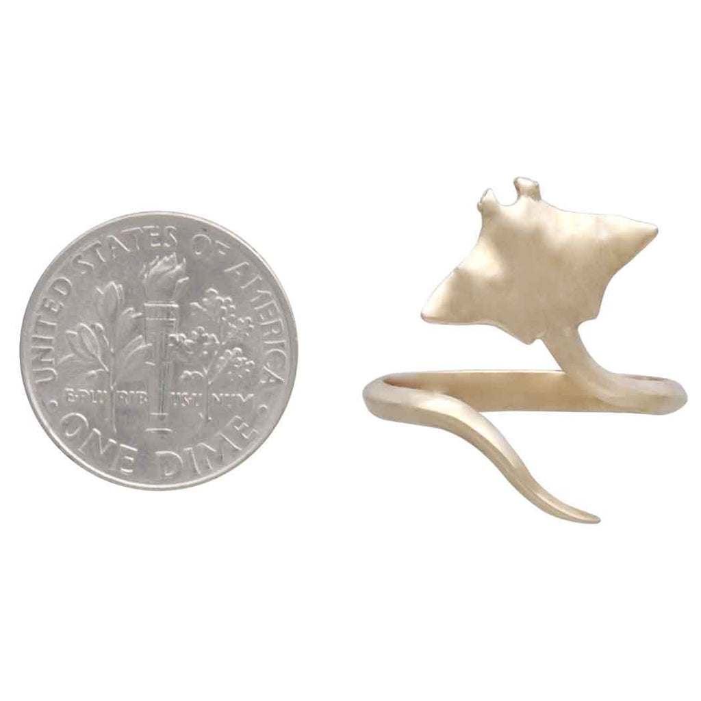 Bague Ajustable Raie Manta en Bronze