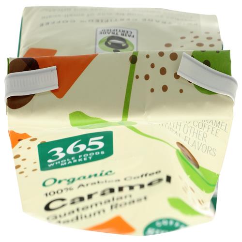 Café moulu biologique au caramel Whole Foods Market, 340 grammes