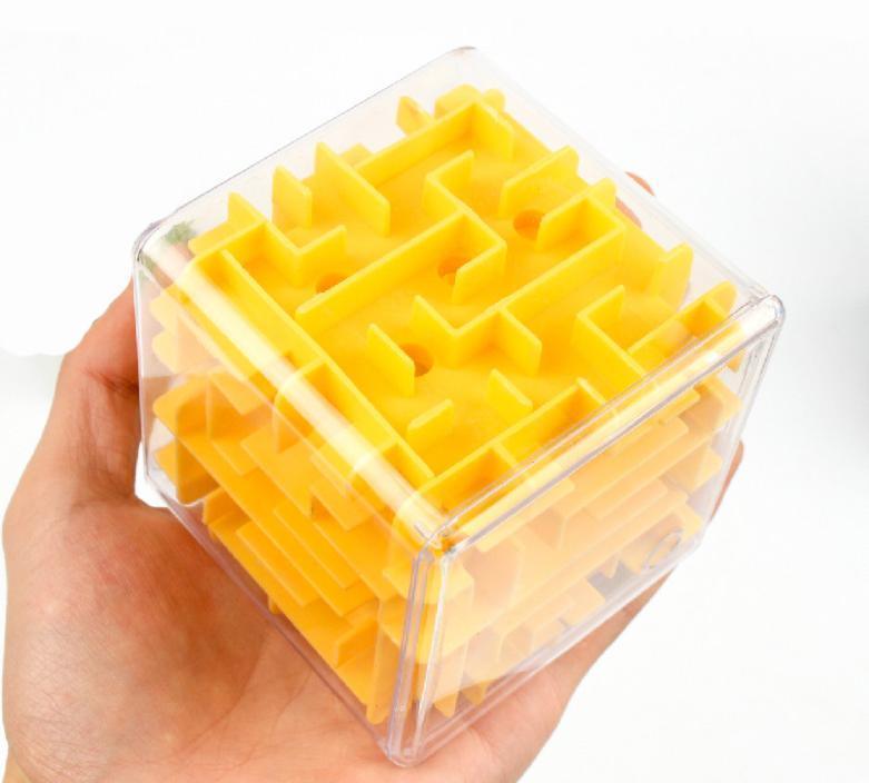 Labyrinthe 3D Magic Cube Transparent Six Faces Puzzle Cube de Vitesse Jeu de Bille Labyrinthe Jouets Éducatifs pour Enfants