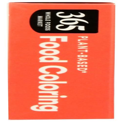Whole Foods Market, colorant alimentaire végétal (bouteilles rouge, jaune, vert et bleu), sans gluten, 8,87 ml chaque, 35,48 ml au total