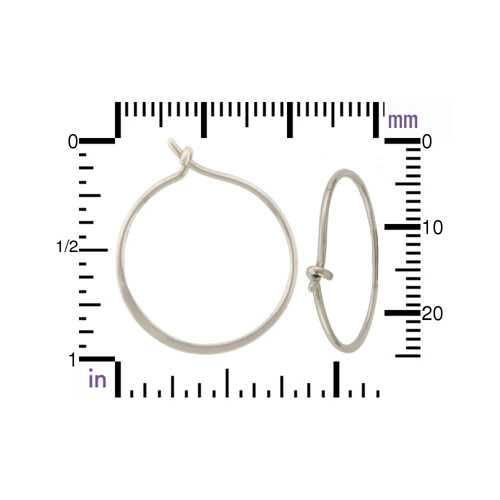 Sterling Silver Hammered Circle Hoop Earrings – 20mm Everyday Modern Hoops