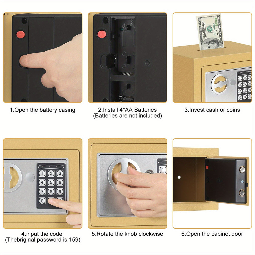 Coffre-fort numérique compact – Accès par clavier et clé