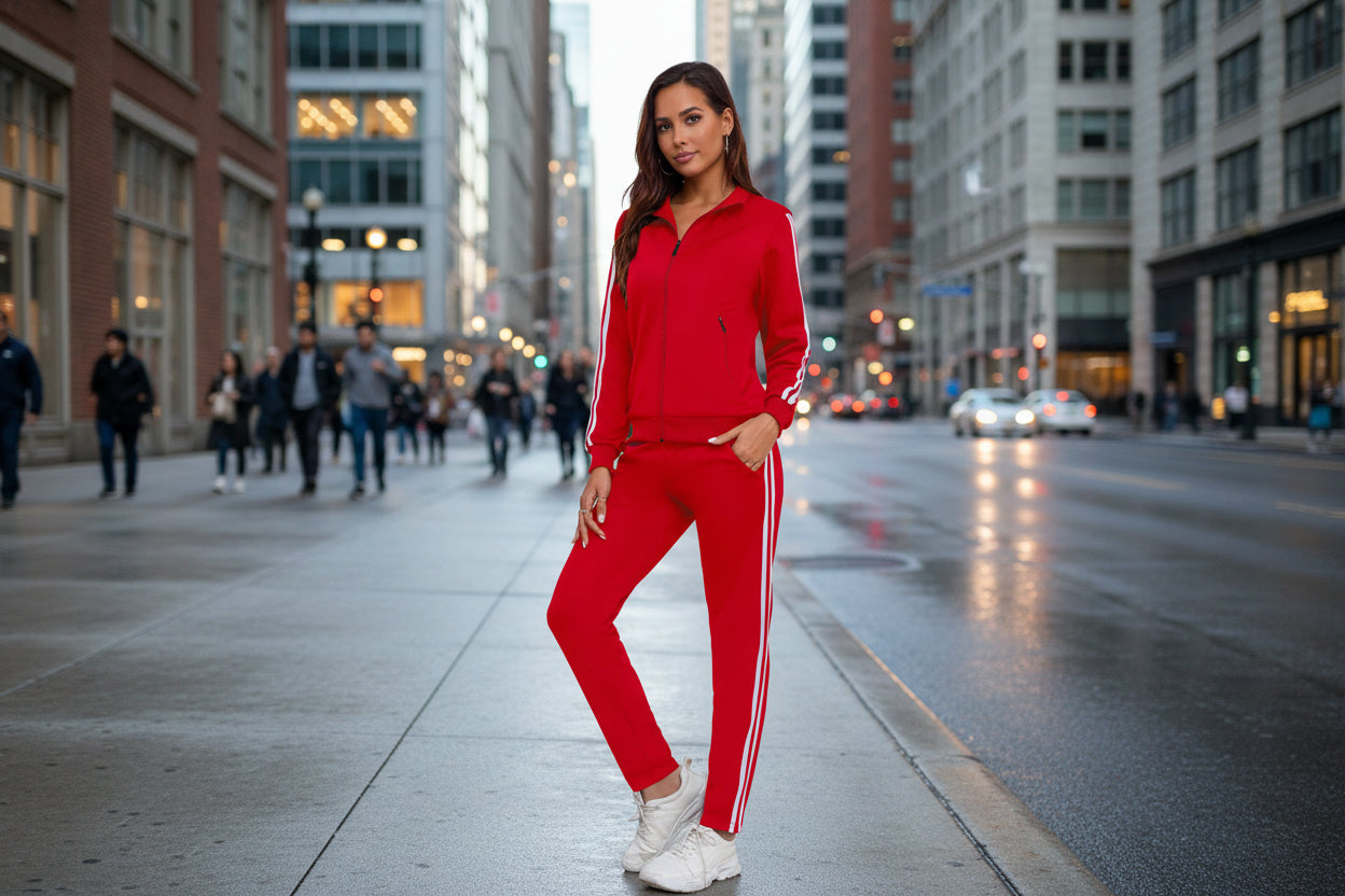 Ensemble de survêtement femme imprimé, avec sweat à capuche à manches longues