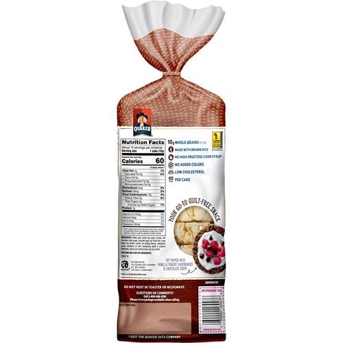 Gâteaux de riz croquants au chocolat Quaker, 205 g