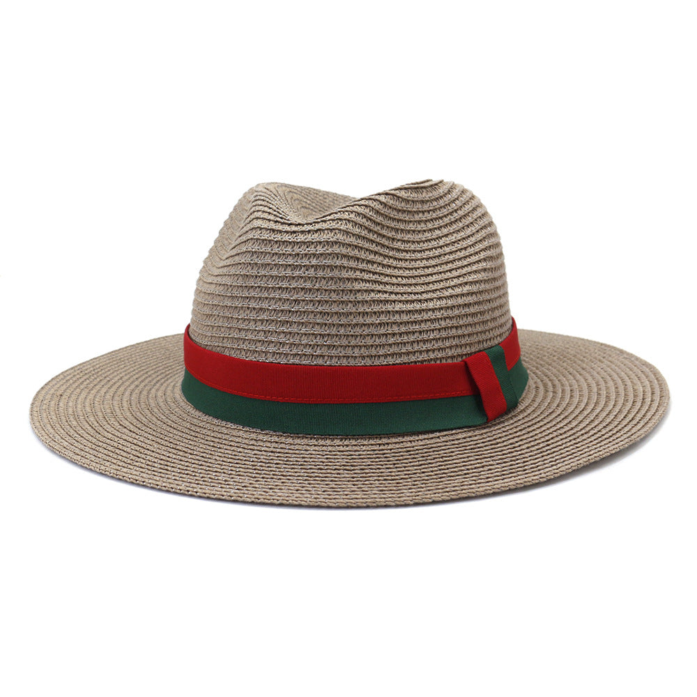 Chapeau de soleil en paille uni – Mixte plage et extérieur à large bord