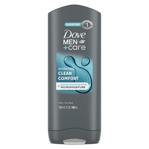 Gel douche hydratant Dove Men+Care Hydrating Clean Comfort pour homme avec la technologie hydratante MicroMoisture 24h, 400 ml