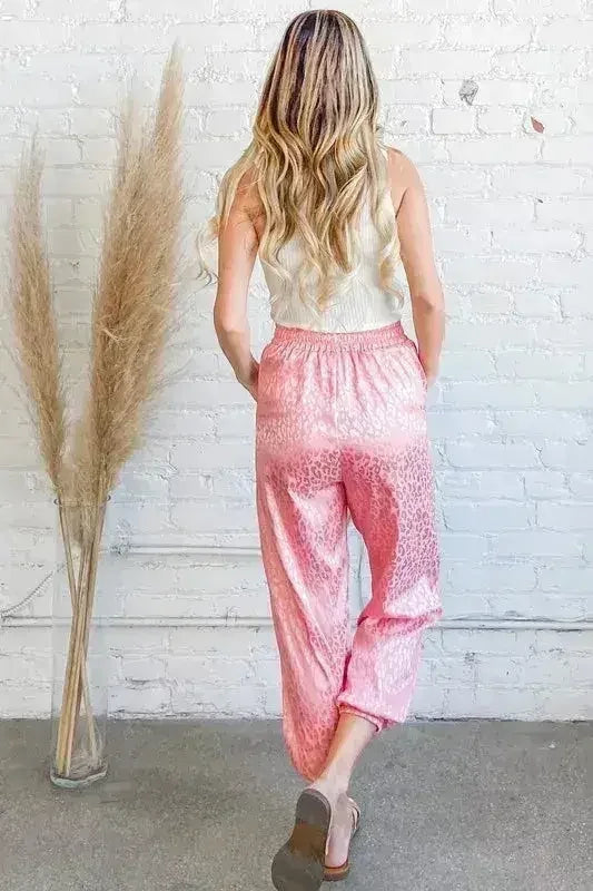 Et le pantalon de jogging satiné imprimé léopard The Why