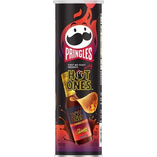 Pringles Hot Ones Los Calientes Chips de Pommes de Terre Croustillantes, Barbacoa, Snacks Épicés, Inspirés de la Sauce Piquante, Boîte de 155g (1 Boîte) ?
