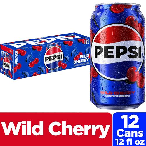 Pepsi Cola Boisson gazeuse, Cerise sauvage, Canettes de 355 ml (Paquet de 12)