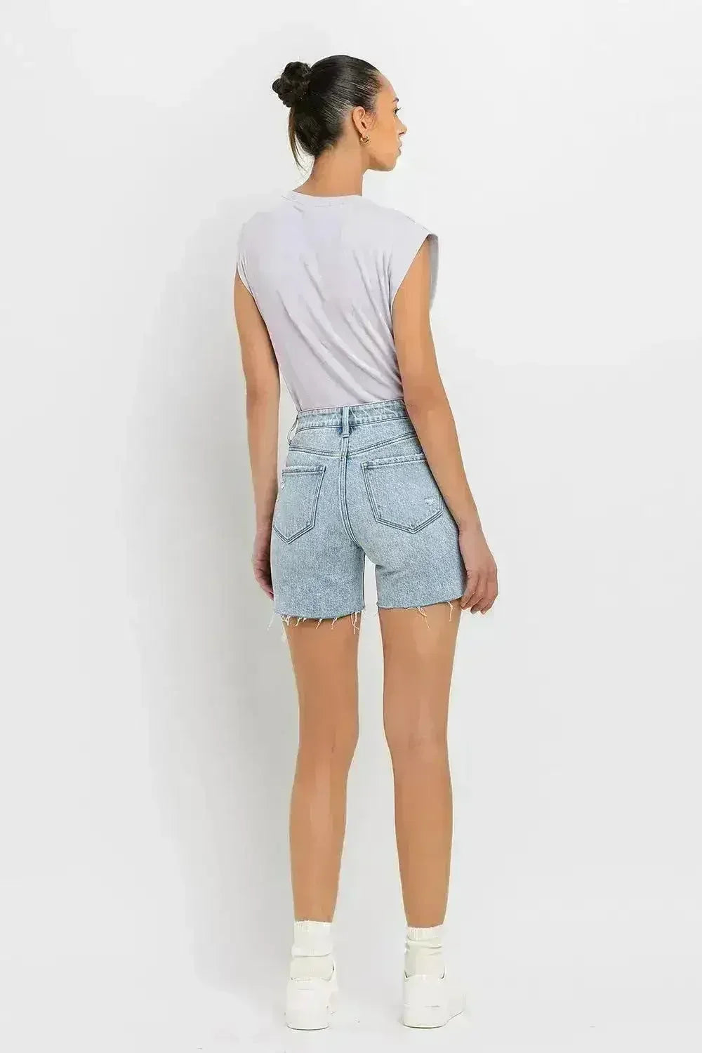 Short en jean taille haute par Vervet Flying Monkey | Femstylo