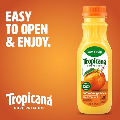Tropicana Pure Premium 100 % Pur Jus d'Orange Original, Légèrement Pulpeux, Format Individuel, Bouteille de 325 ml